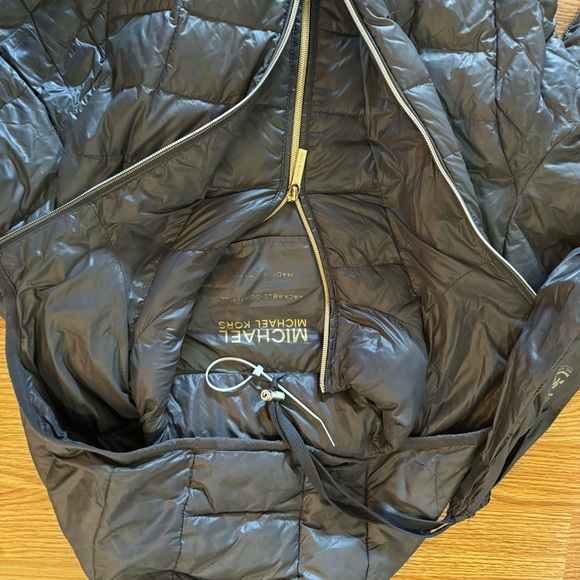 Michael Kors Ultra Lightweight Down Filled Gray Parka Size Small - Picture 6 of 7